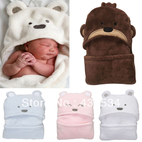 2014 Hot Free shipping coral fleece newborn kids baby blanket boy&girl toddler cartoon bear sleeping bag autumn and winter