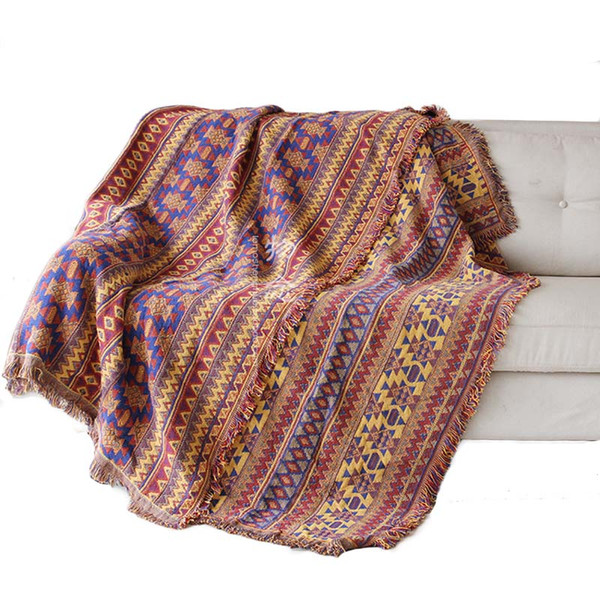 Knitted Bench Sofa Blanket Home Decor Chair Couch Cover Cobertor Living Room Carpet Bohemian Bedspread Tablecloth Travel Plaids