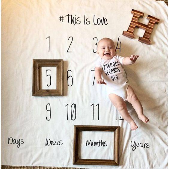 Infant Baby Milestone Blanket Photo Photography Prop Blankets Backdrop Cloth Calendar Bebe Boy Girl Photo Accessories 100x100cm