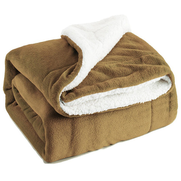 Office Fluffy Travel Warm Autumn Double-layer Winter Blanket Velvet Thick Home Soft