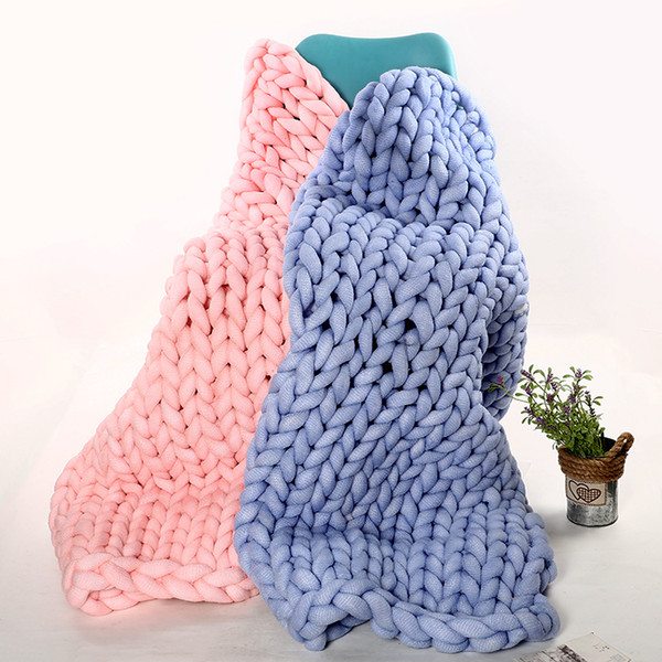 NEW 60*60cm Acrylic Icelandic McDull Hand-knitted Yarn Thick Knitted Blankets Soft Warm Yarn Core yarn wool blanket