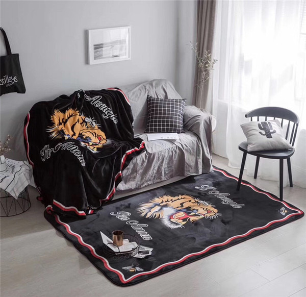 Tide Brand Tiger Head Printing Blankets Coral Fleece Throw On Sofa/Bed/Plane Carpet Air Conditioning Nap Rug Blanket