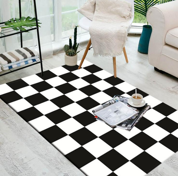 Large European Geometric black and white Carpet Area Rug For Bedroom Livingroom Kitchen Baths Mat Door Mat Anti-Slip Home carpet Blanket