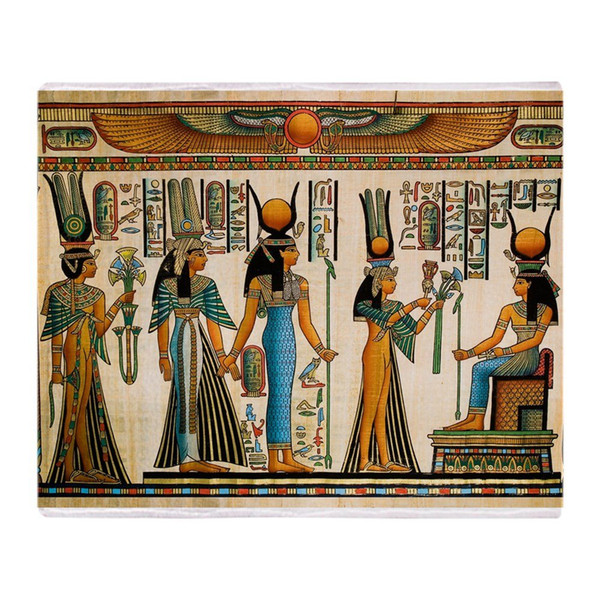 Ancient Egyptian Wall Tapestry Soft Fleece Throw Blanket, 50