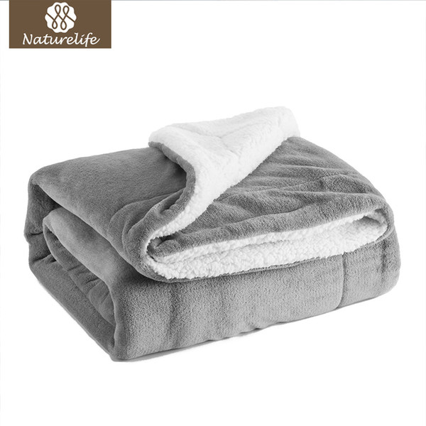 130*150cm Naturelife Sherpa Double layer Blanket Thick Soft Throw Blanket on Sofa Bed Plane Travel Plaids Adult Home Textile Cobe