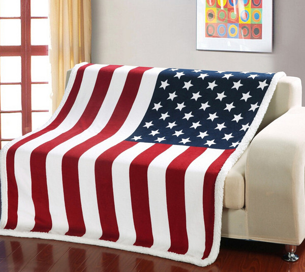 Reversible Ultra Plush Sherpa Printed Throw Blanket for Bedroom Couch Car Gift Dorm British Flag US Flag New York London 50