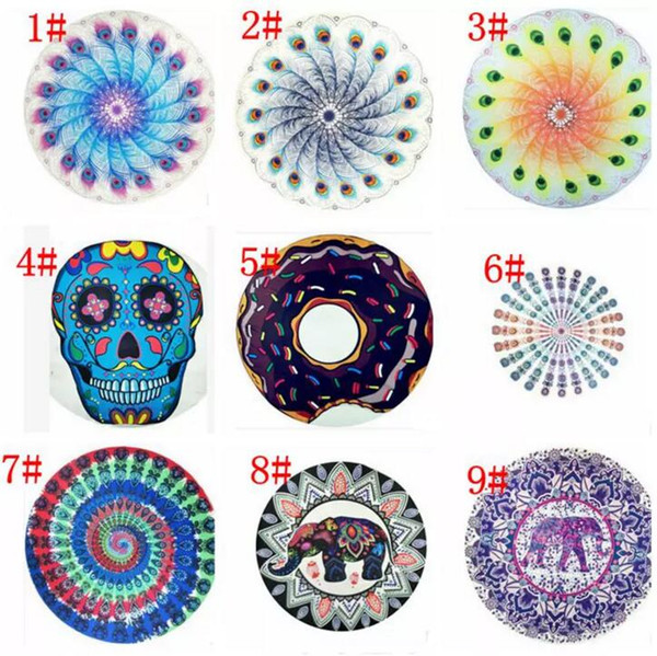 34 design round mandala beach towel pineapple beach towels Mandala Tapestries American flag elephant Bikini Cover up blanket C001