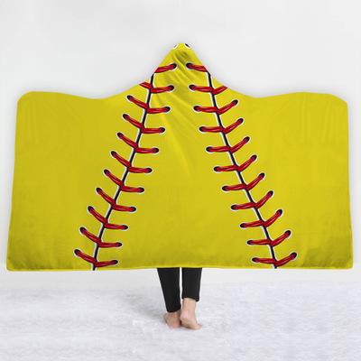 US football magical blankets basketball Pattern 3D Printed Plush Hooded Blanket for Adults Kid Warm Wearable Fleece Throw Blankets