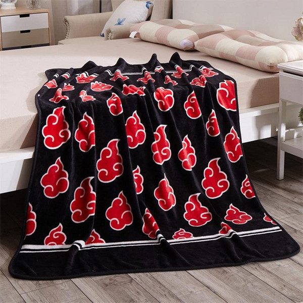 Japan Anime Naruto Akatsuki Soft Warm Coral Fleece Plush Throw Blanket Rug Piece Sofa Bed Knee blankets 120*150CM