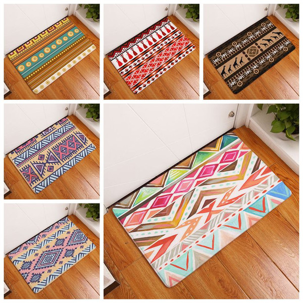 ethnic design living room kitchen bathroom mat indian boho style rug velvet nonslip doormat bedside decor