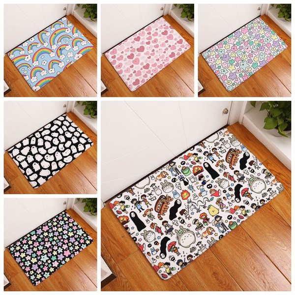 cartoon patterns tapete pink hearts kids room carpet anime bedroom kitchen doormat rainbow bathroom floor mat