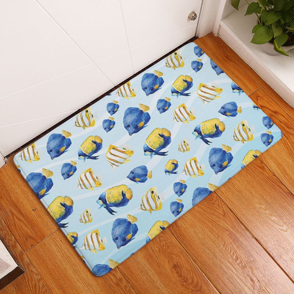 decorative nautical style bathroom carpet tropical fish door floor mat shell sea horse starfish rug decor