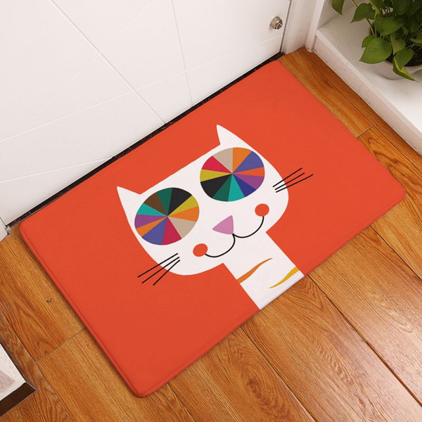 7 designs red cat entrance doormat fluffy velvet rug decorative indoor and outdoor carpet kitchen toilet accessories