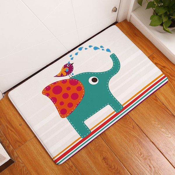 cartoon kids room carpet printed elephant dachshund bath doormat kawaii children's rug