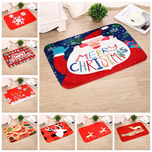 red christmas home decorations indoor outdoor doormat cartoon kids room carpet festival deer snowflake rugs for kitchen bathroom