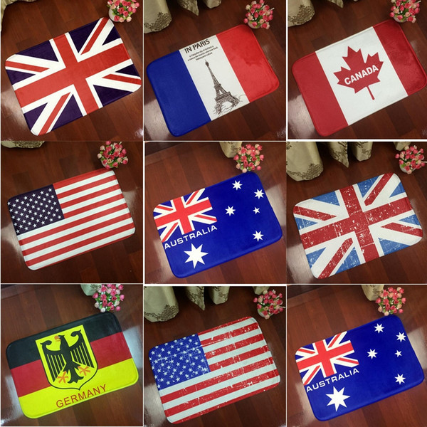 Hot Sale National Flag Flannel Square Bathroom Carpet Living Room Bedroom Non-slip Household Pad Carpets Free Shipping