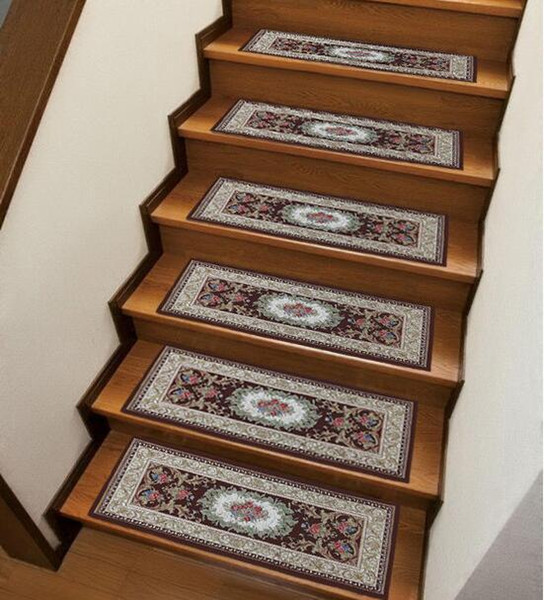 Rectangular Stairs Ladder Carpets Rugs Mats Stepping Corridor Step Ladder Protection Cover Anti Slip Mat Colorful Palace patterns Airbnb