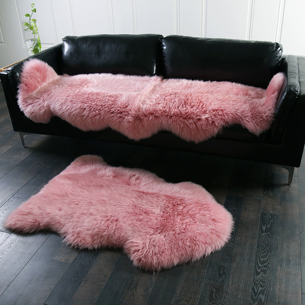 Honey pink color 2P Real full pelt NewZealand sheepskin rug 60*180cm ,light purple shaggy sheep fur decoration carpet for girl