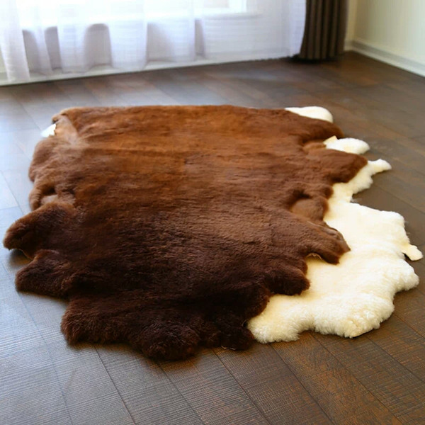 Natural Australian Uncut shaped sheepskin sheared fur carpet,durable max 1P 80*100cm sheep fur rug living room, bedroom cushion