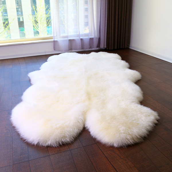 WonderFur SP1108 4P Quad sheepskin rug 100*200cm shaggy sheep skin carpet for home decor bed mat 5 colors blanket ground mat