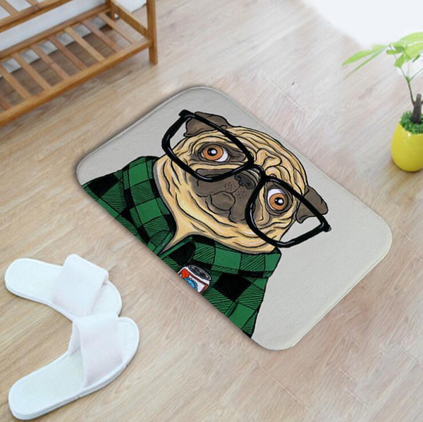 2017 New Cartoon Hallway Carpet Dog Printed Capacho Polyester Rug Non-slip Floor Mat DoorMat For Bathroom Kitchen Door 40x60cm