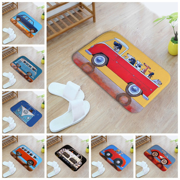 2017 New Car Patterned Printing Hallway Kitchen Carpets And Rugs Anti-Slip Entrance Door Mats 40*60 CM