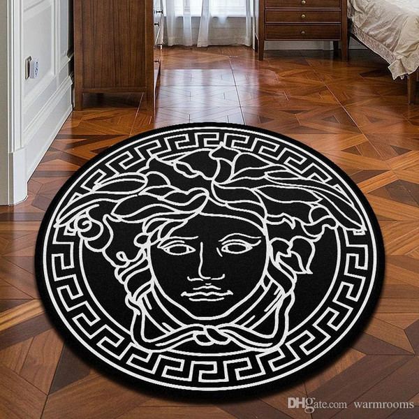 New Brand Logo Medusa Pattern Carpet Hot Sale Anti-Slip Carpet Black Home Decor Doormat Kitchen Bathroom Livingroom Floor Mat Home Supplies