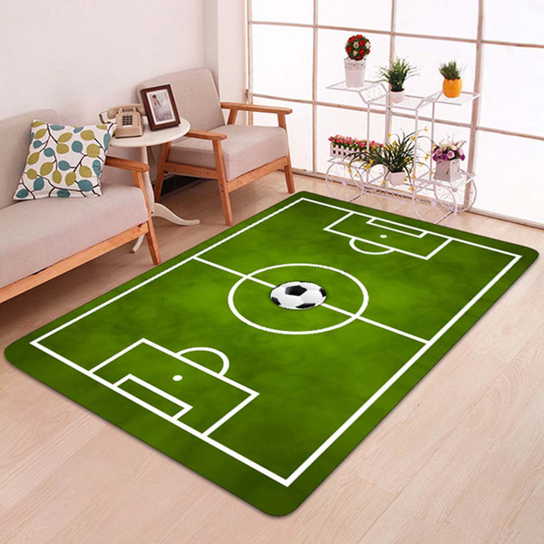 Living Room Carpets Creative Football Field Print Front Entrance Door Floor Mat Doormat Baby Play Mat Home Decor Supplies