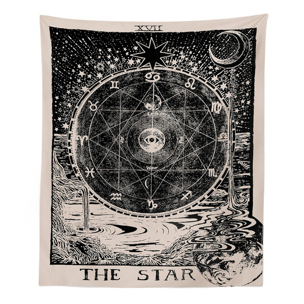 1pcs 150x130cm Large Tapestries Cover Tarot Style Wall Hanging Tapestry Magical Moon Sun Printed Bedspread for Home Bedroom