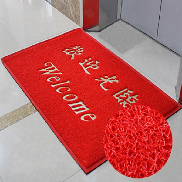 Factory direct sales welcome to the floor mat supermarket door rug thickened red carpet PVC skid-proof ring carpet hotel special