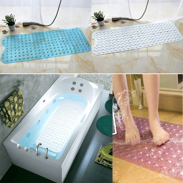 New Bath Shower And Tub Mat PVC Anti-slip Bathtub Mat With Suction Cup Home Decor 40*100cm 6Colors WX9-592