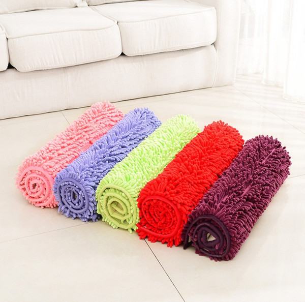 Free Shipping Bedroom Rug Shaggy Anti-Skid Living Kitchen Microfiber Chenille Bath Mat Dining Room Carpet Floor Door Mat,12 Colors,5 Sizes