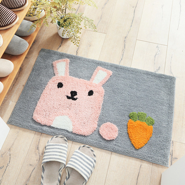 Carpets area rugs Cross-border cartoon thickening flocking door mats Home bedroom bathroom door water-absorbing anti-skid door mats