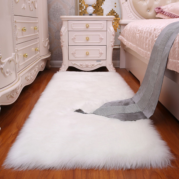 Soft Rug Chair Cover Artificial Sheepskin Wool Warm Hairy Carpet Seat Mats Rectangle fur artificial sheepskin shaggy area rug