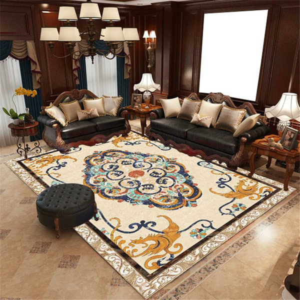 PanlongHome European and American Style 3D Printing Home Living Room Coffee Table Sofa Carpet Bedside Carpet