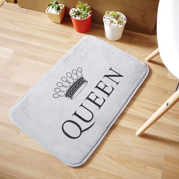 QUEEN Crown Mat Bathroom Coral Velvet Non-slip Mats Household Floor Rugs Carpets Bedroom Decorative Absorbent Doormat