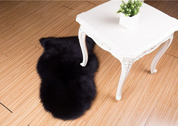 Free Shipping New Living Room Faux Mat Soft Hairy Carpet Anti-Slip Chair Sofa Shaggy Cover For Bedroom Home Plain Fluffy Area Rugs Washable