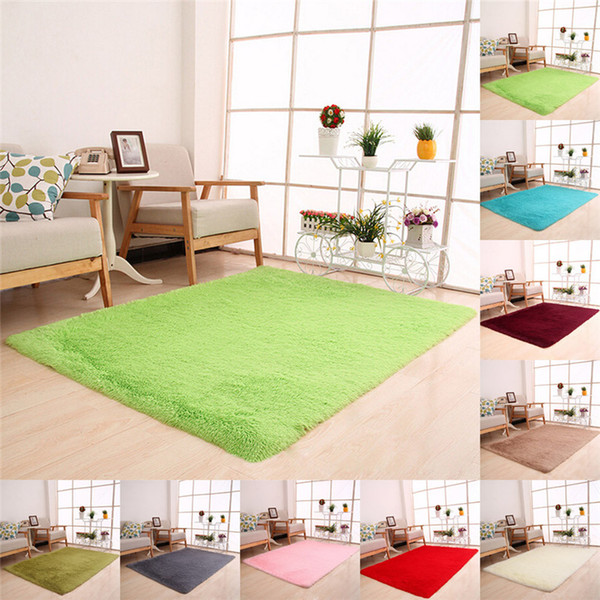 50 x 80cm Soft Fluffy Rugs Anti-Skid Shaggy Area Rug Dining Room Home Bedroom Carpet Floor Mat Dropshipping #3d07