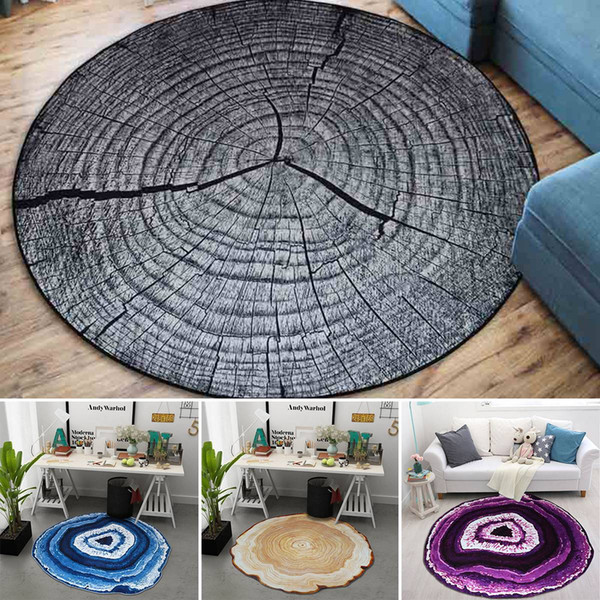 Cool 3D Growth Ring Pattern Carpet for Living Room Footcloth Floor Plush Rug Mat Anti-Slip Bath Mats Bed Room Bathroom