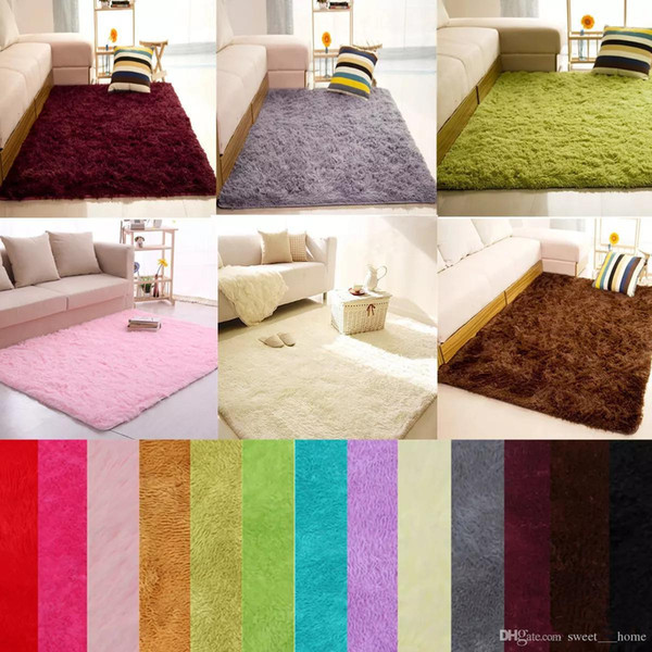 soft fluffy rugs Anti-skid shaggy Area Rug Dining Room Bedroom Carpet