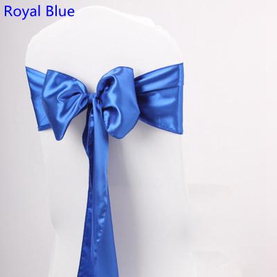 Royal blue colour satin sash chair high quality bow tie for chair covers sash party wedding hotel banquet home decoration wholesale