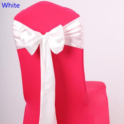 White Colour satin sash chair high quality bow tie for chair covers sash party wedding hotel banquet home decoration wholesale