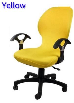 Yellow colour lycra computer chair cover fit for office chair with armrest spandex chair cover decoration wholesale