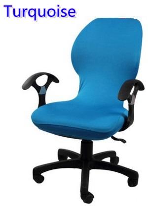 Turquoise colour lycra computer chair cover fit for office chair with armrest spandex chair cover decoration wholesale