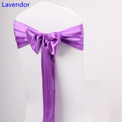 Lavendor colour satin sash chair high quality bow tie for chair covers sash party wedding hotel banquet home decoration wholesale