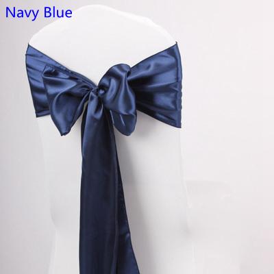 Navy Blue colour satin sash chair high quality bow tie for chair covers sash party wedding hotel banquet home decoration wholesale