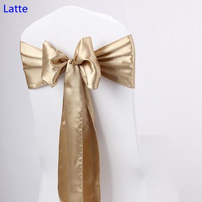 Latte colour satin sash chair high quality bow tie for chair covers sash party wedding hotel banquet home decoration wholesale