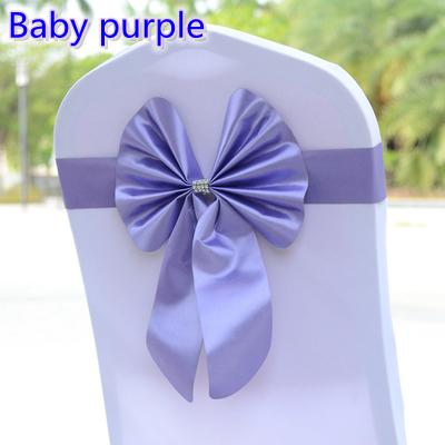 Baby Purple colour chair sash butterfly style bow tie stretch sash lycra band spandex chair cover sash for weddings wholesale