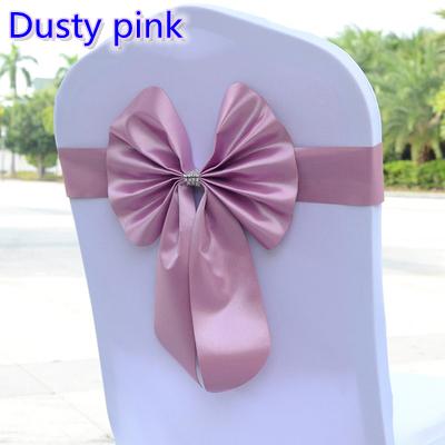 Dusty Pink colour chair sash butterfly style bow tie stretch sash lycra band spandex chair cover sash for weddings wholesale