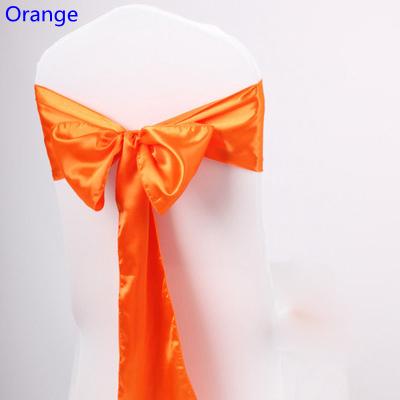 Orange Colour satin sash chair high quality bow tie for chair covers sash party wedding hotel banquet home decoration wholesale